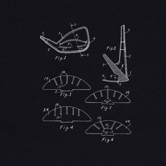 Golf Club Head Vintage Patent Drawing by TheYoungDesigns